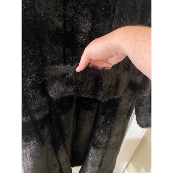 Vintage Union Women's Faux Fur Long Button Front Coat - Large - Picture 4 of 14